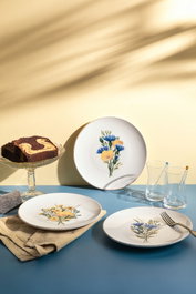 Hermia Lily Tuval 6 TT Juego de 6 Platos de Postre Multicolor Porcelana 20x20 cm